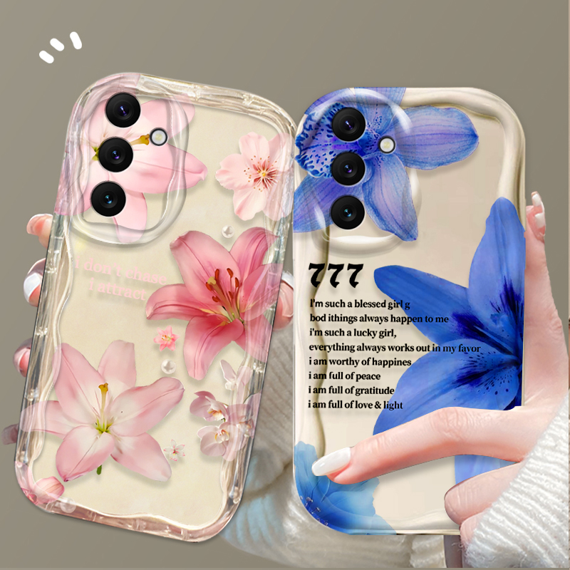 Phone Cases For Samsung A14 - Mooie roze lelie patroon telefoonhoesje voor