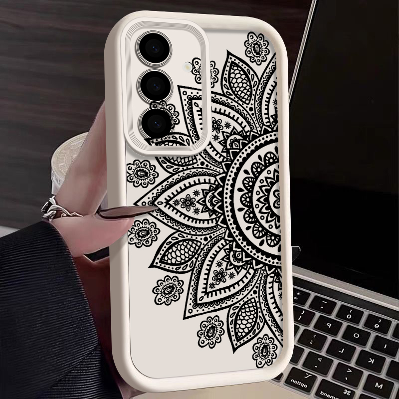 Phone Cases For Samsung A14 - Retro Bloem Totem Patroon Telefoonhoesje voor