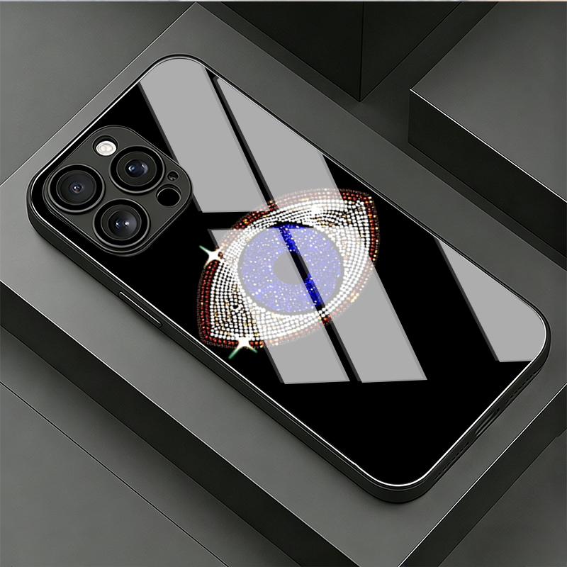 Phone Cases Vogue - Vogue Donkerblauwe Ogen Gehard Glas Telefoonhoesje