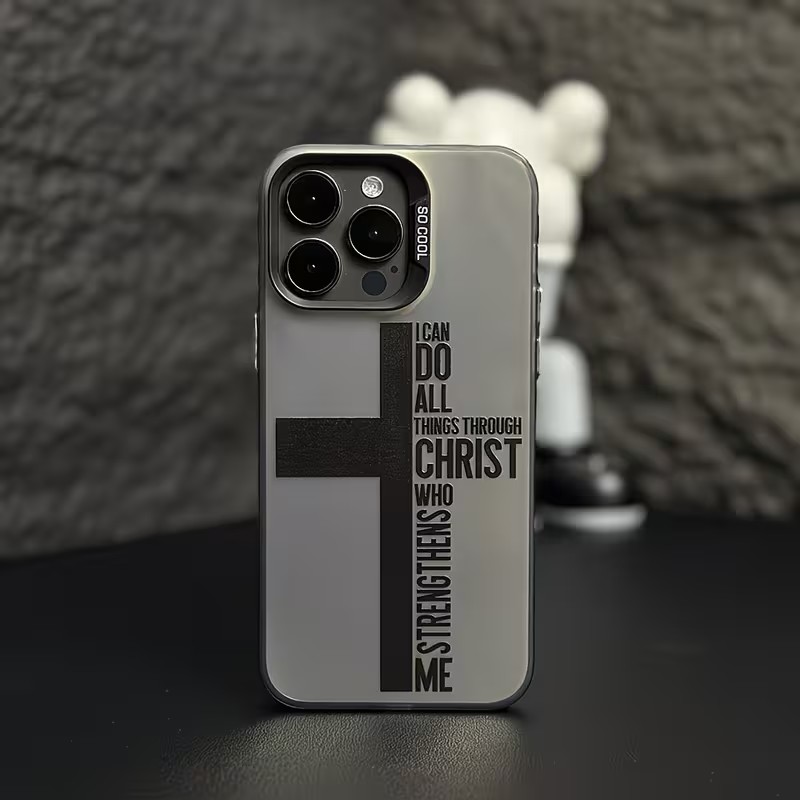 Phone Cases Online - Anti-vingerafdruk Cross Bible telefoonhoesje voor iPhone