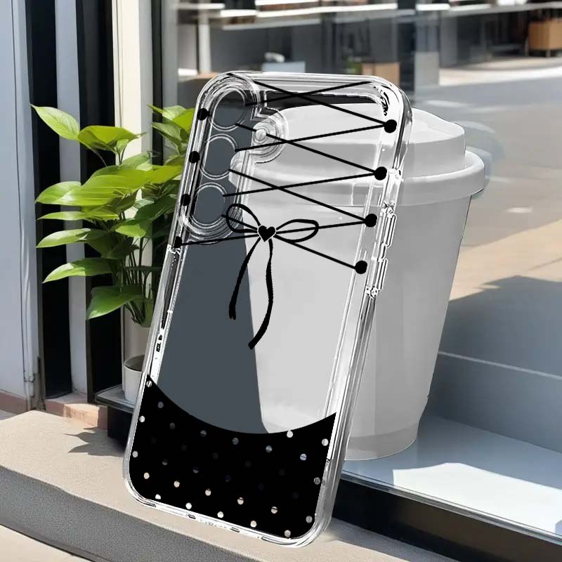 Phone Cases For Samsung A14 - Telefoonhoesje met zwart strikpatroon voor Samsung