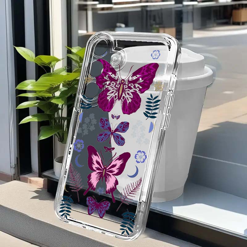 Phone Cases For Samsung A14 - Paarse vlinder grafische telefoonhoes voor Samsung