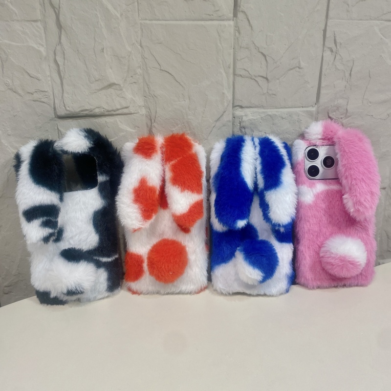 Phone Cases For Iphone 12 Pro Max - Schattige konijnenprint pluche telefoonhoesjes voor iPhone