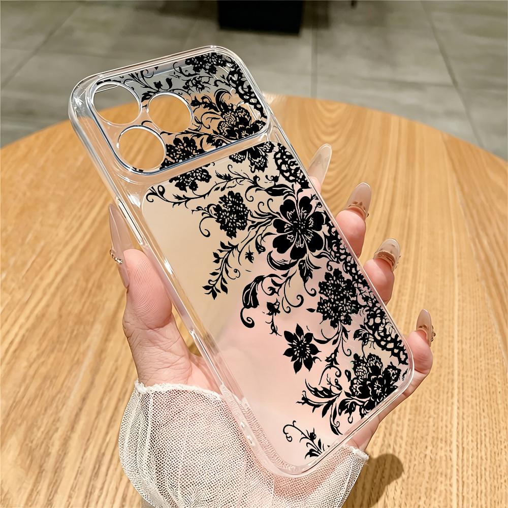 Phone Cases For Samsung A14 - Zwart gemêleerd transparant telefoonhoesje geschikt voor
