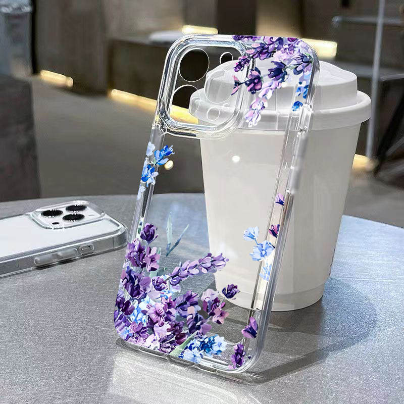 Phone Cases Online - Paarse Bloem Zachte TPU Telefoonhoesje Voor