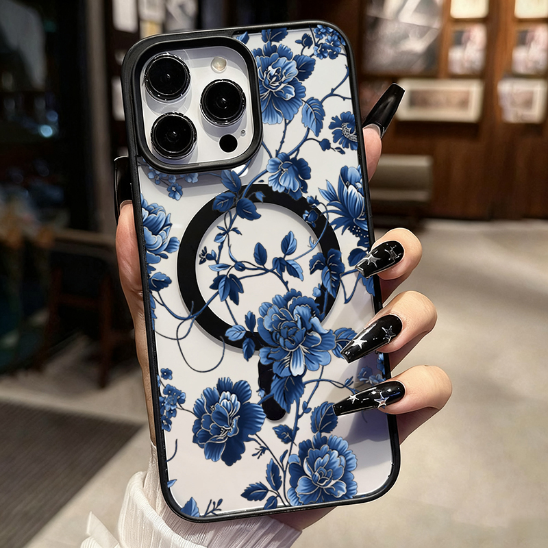Luxe vintage blauwe bloemen ma - Phone Cases For Iphone 12 Pro Max recensie en prijs
