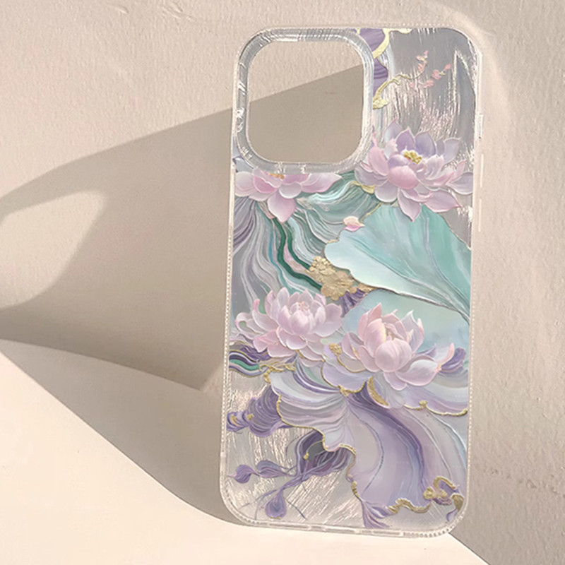 Dromerige paarse lotusprint, e - Phone Cases Aesthetic recensie en prijs