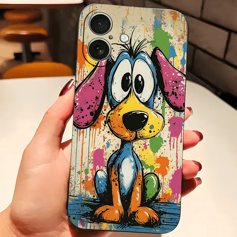 Graffiti gekleurde puppy TPU t - Phone Cases Online recensie en prijs