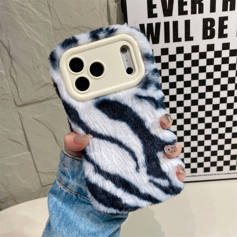 Luxe zebra-patroon pluche tele - Phone Cases For Iphone 12 Pro Max recensie en prijs