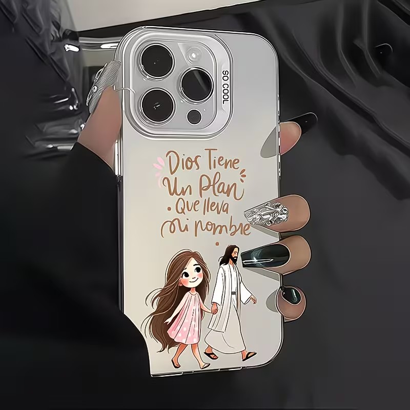 Schattig meisje loopt met God  - Phone Cases Cute Iphone 13 recensie en prijs