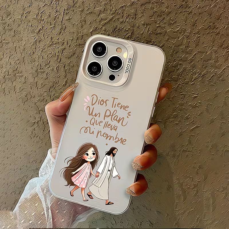 Schattig meisje loopt met God  - Phone Cases Cute Iphone 13 recensie en prijs