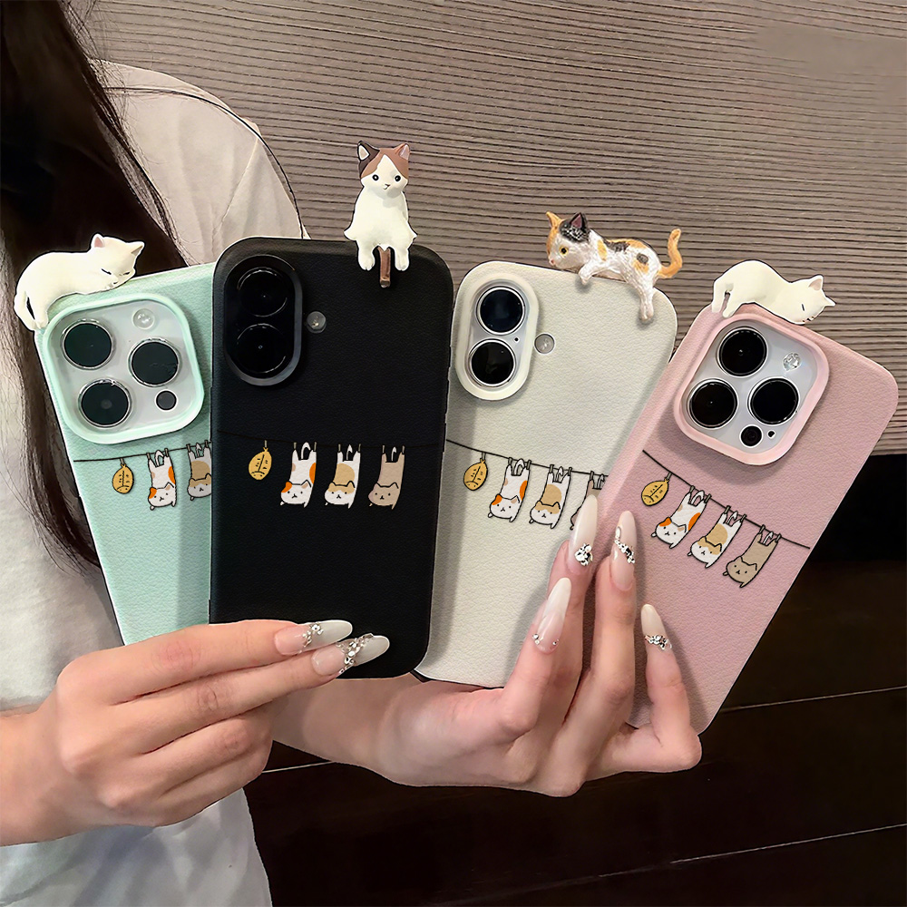 3D Leuke Cartoon Kat Lederen C - Phone Cases Cute Iphone 13 recensie en prijs