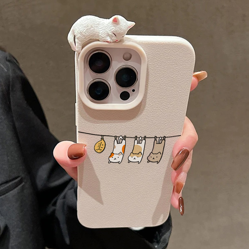 3D Leuke Cartoon Kat Lederen C - Phone Cases Cute Iphone 13 recensie en prijs