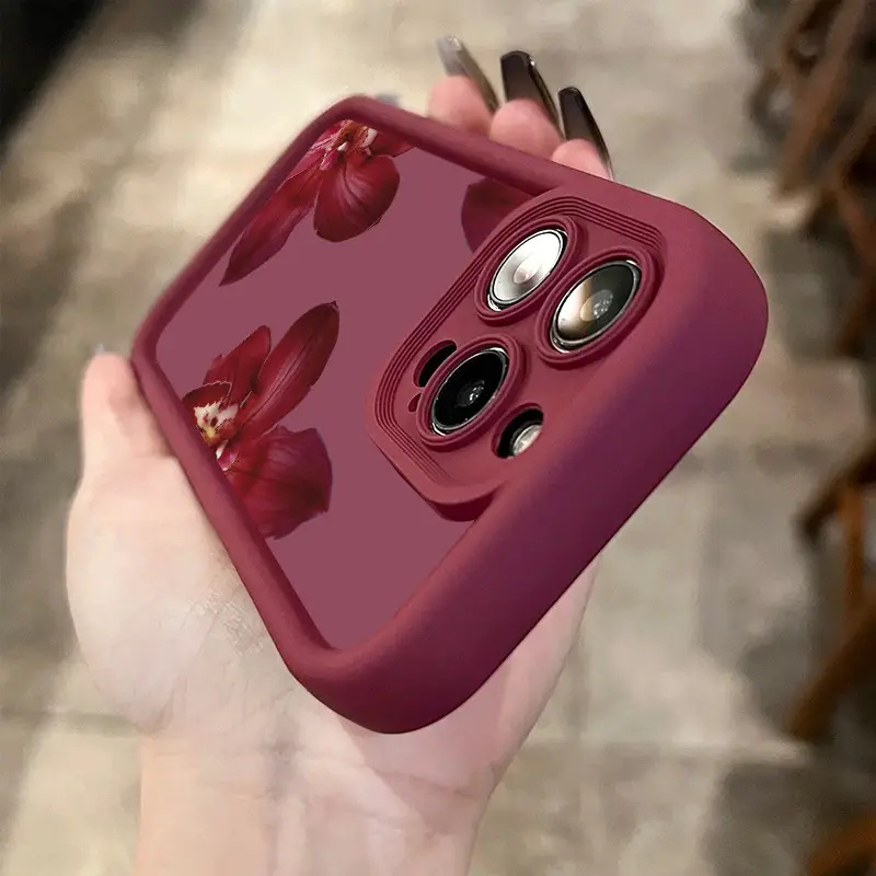 Wijnrode orchideeën bloemenpat - Phone Cases Online recensie en prijs